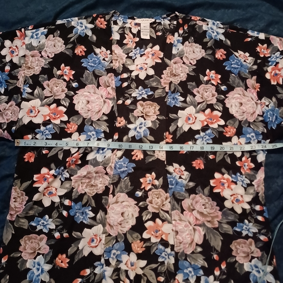 Carmen Marc Valvo Floral Open Front Duster • Robe • Cover Up • M/L - Picture 9 of 11